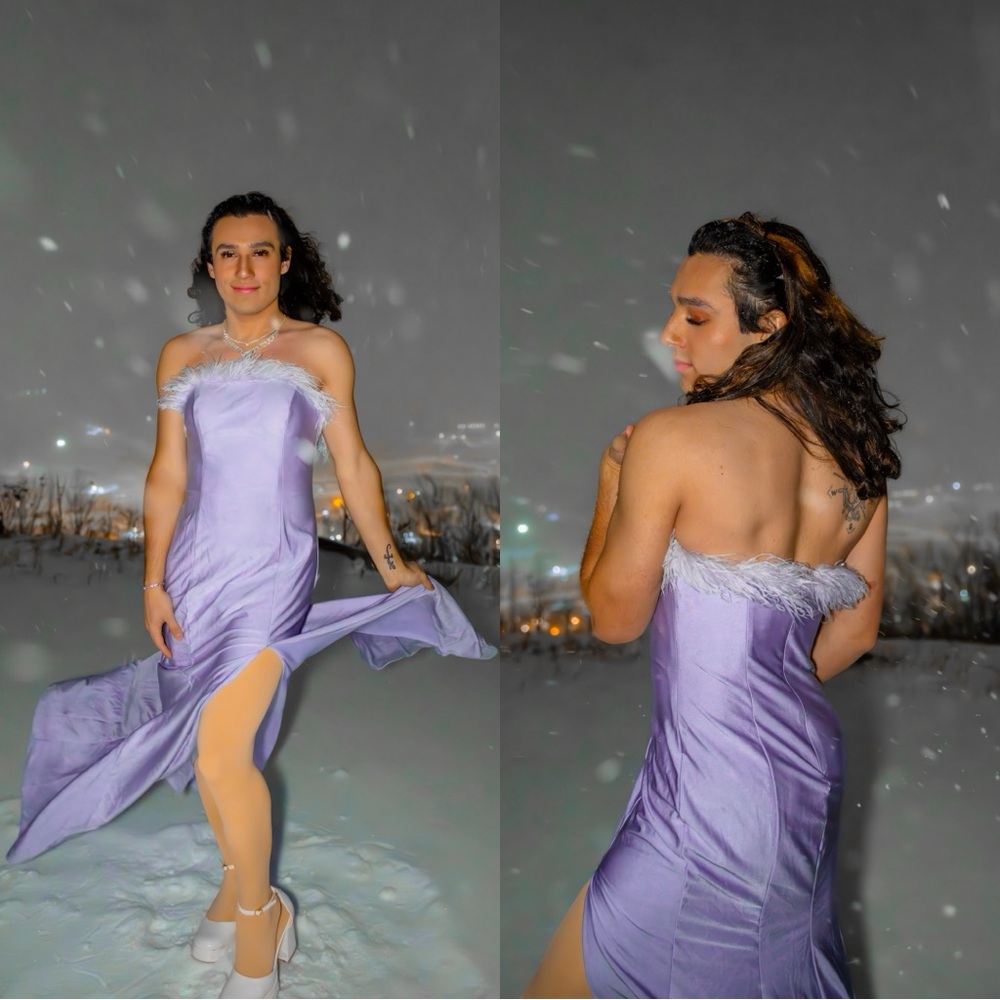Terani Couture Strapless Lavender Dress